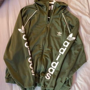 navy green adidas reflective jacket